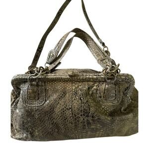 Elliot Lucca Leather embossed snake skin shoulder crossbody GypsyGoth Y2K
